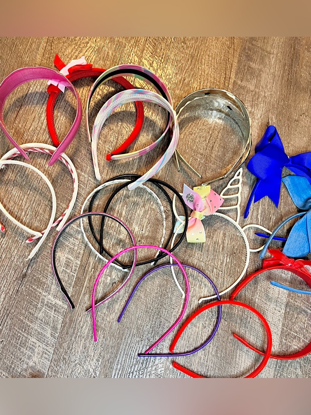 20pc Girls Headband Lot Vintage Bows Rhinestone Plaid Hair Accessories